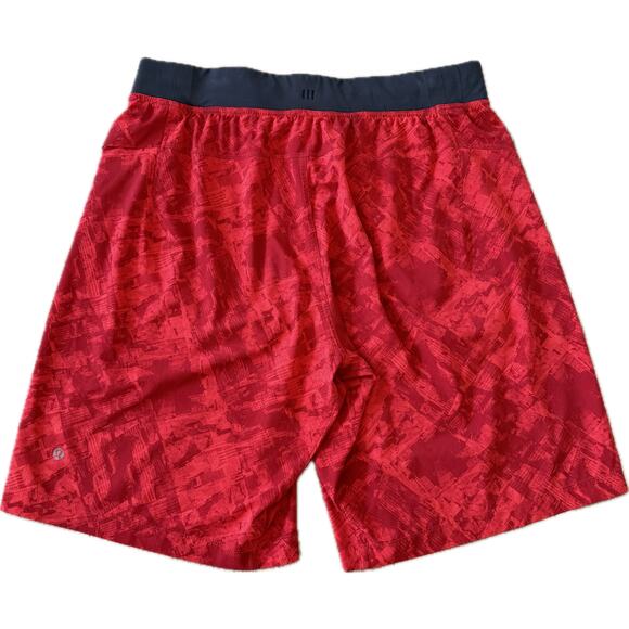 Lululemon Other - Lululemon Men's Activewear Shorts Red Black Linerless XL Stretch Long 9" Inseam